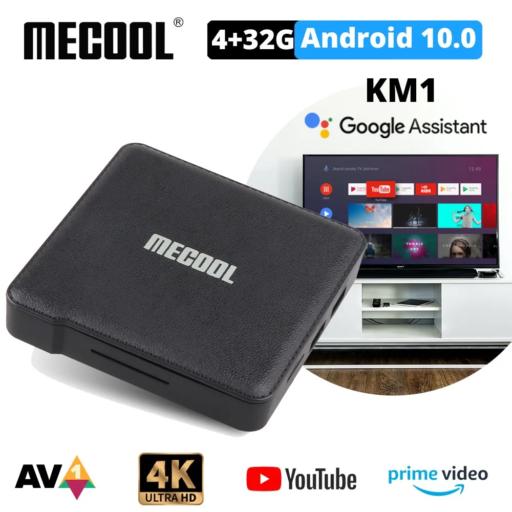 Mecool Android TV box KM1 Google Сертифицированный медиаприемник Amlogic S905X3 Smart Prime Video 4K Dual Wifi 2T2R