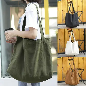 

Brand Large Pocket Casual Tote Women's Handbag Shoulder Handbags Canvas Capacity Bags Shopping Bag