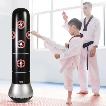 

1.6*0.3m Boxing Punching Bag Inflatables Training Taekwondo Kids Adults Punching Bag Venting Hit Boxing Bag Stand Weight Fitnes