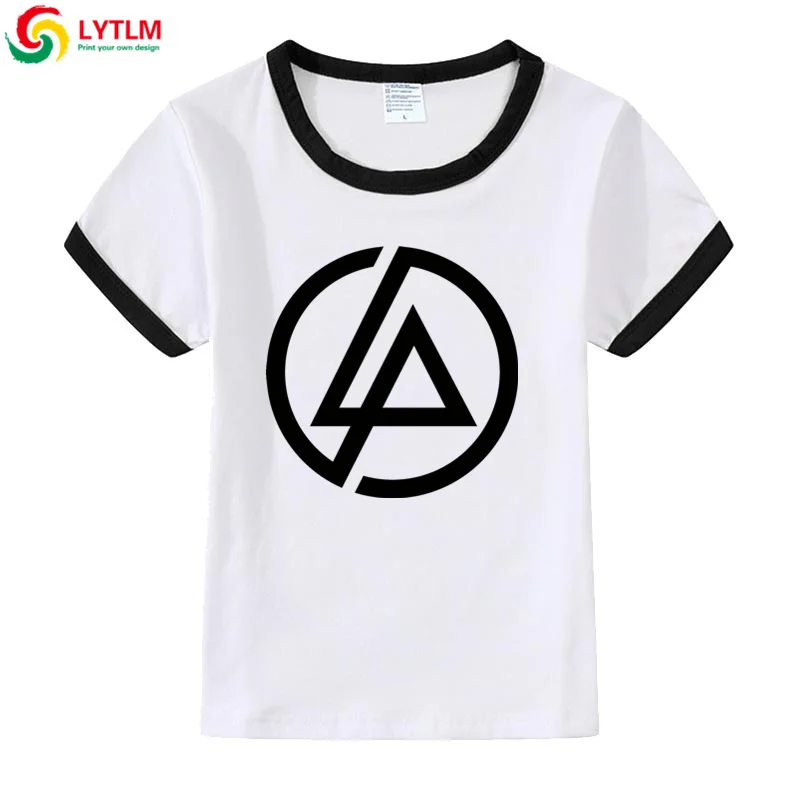 LYTLM DJ/рубашки для девочек Детская футболка с принтом «Linkin Park» летняя одежда для маленьких девочек футболки для мальчиков в стиле панк Anniversaire Enfant