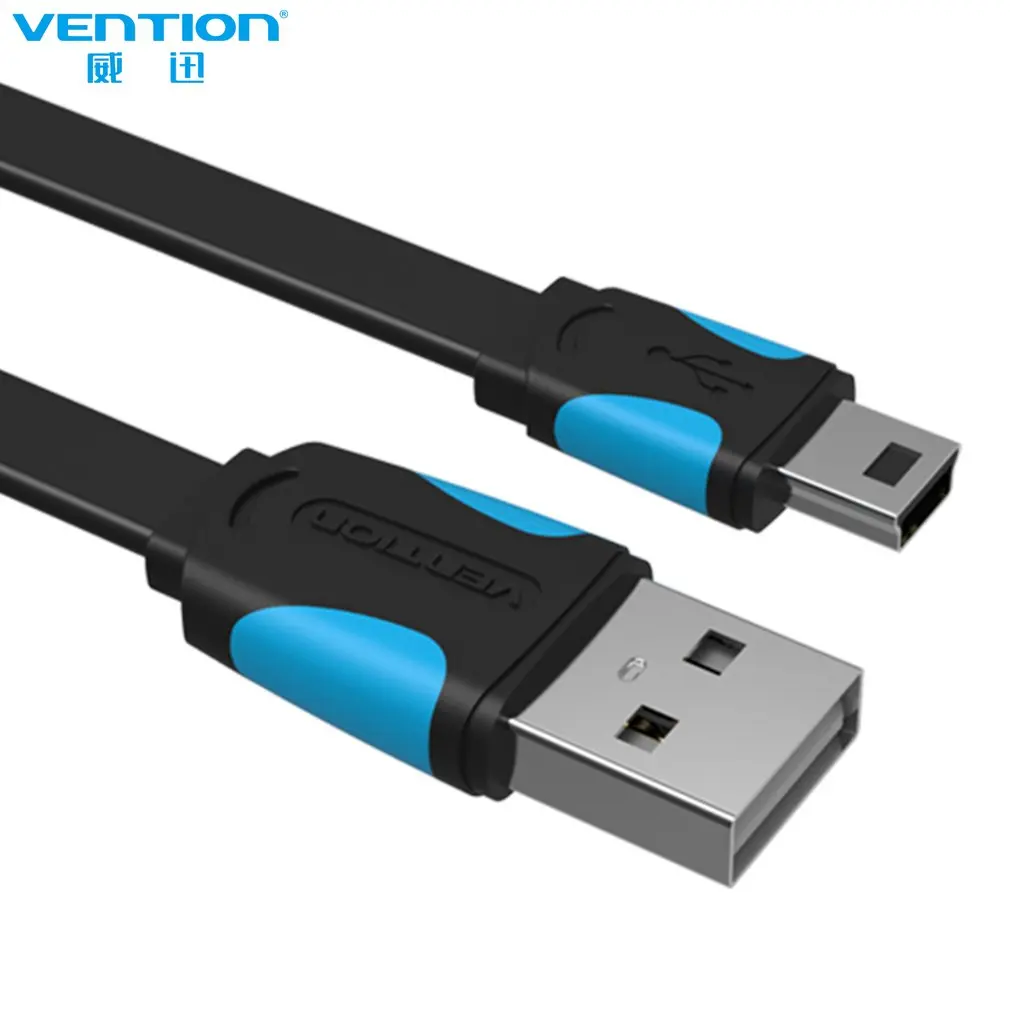 VENTION Дата кабель USB 2,0 папа к Мини USB кабель синхронизации Зарядное устройство кабели для MP3 MP4 камеры мобильного телефона высокоскоростной плоский кабель
