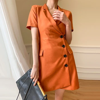 

Women European American Elegant Fashion Short Sleeve OL Solid Straight Dress High Quality Slim Brief Dresses
