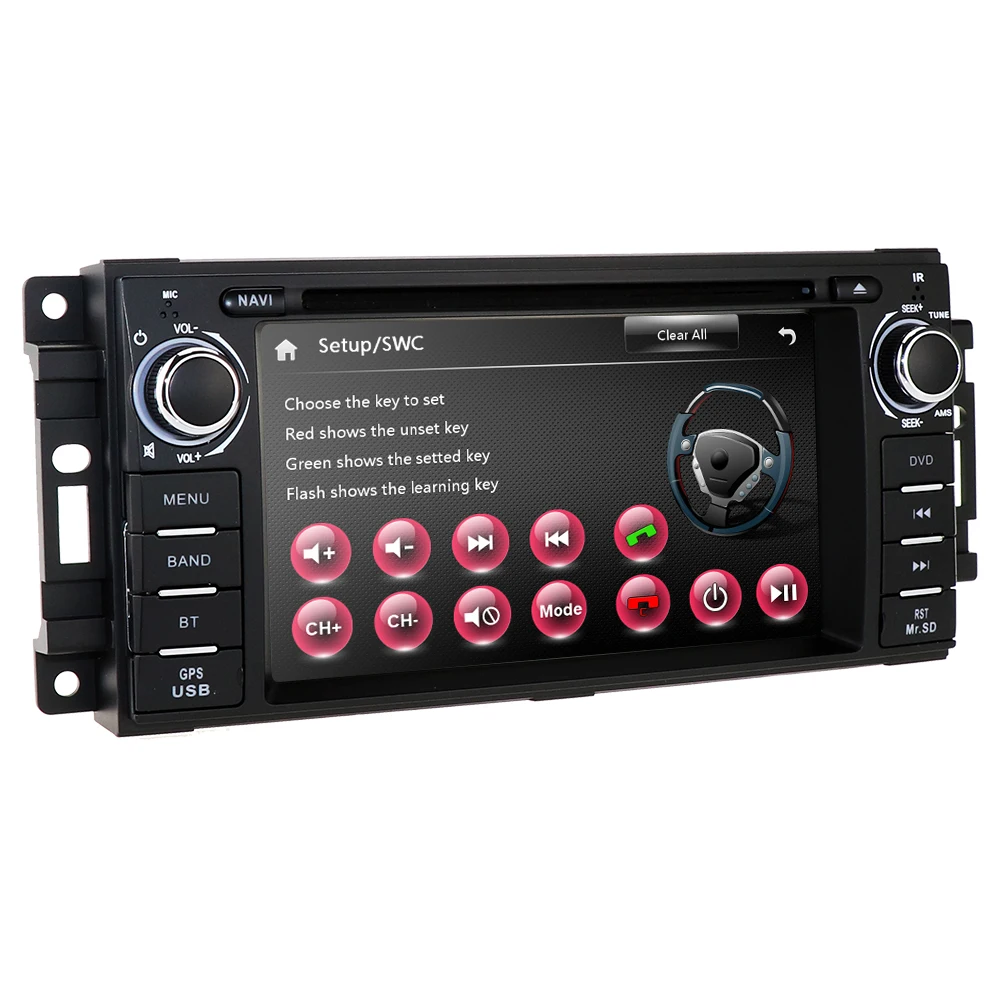 Best 6.2inch HD Head Unit GPS Navigation Radio Stereo Car DVD Player for JEEP Patriot Compass/DODGE Journey/Chrysler Sebring BT 3