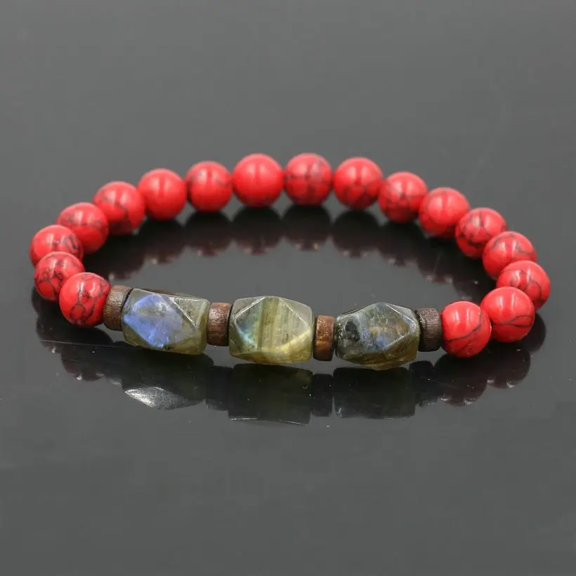 Luxury Men Bracelet Natural Lava Stone Bead Bracelet Men Chakra Tibetan Wood Beads Reiki Chakra Bracelet Male Buddha Jewelry - Image 5