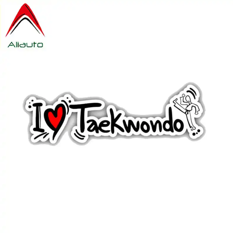 Забавные слова Aliauto автомобильная наклейка I Love Taekwondo со слоганом аксессуары