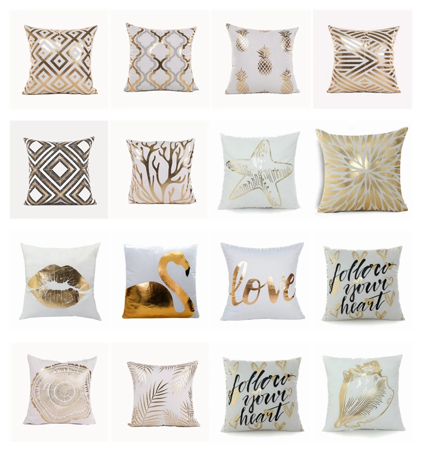 Decorative Pillows White Gold Decorative Throw Pillows Sofa White