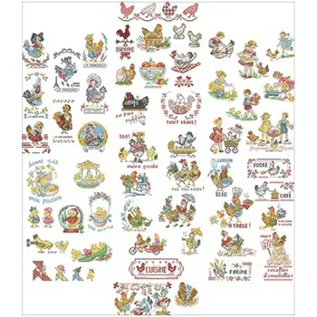 

The story of French embroidery chicken Counted Cross Stitch 11CT 14CT 18CT DIY Cross Stitch Kits Embroidery Needlework Sets