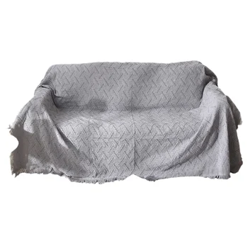 

Gray Plaid Sofa Towel Sofa Blanket Fabric Cloth Dust Cover(90X180cm)