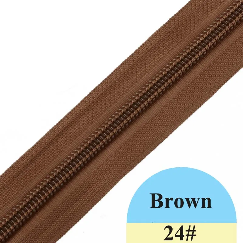 Brown Meetee 5# разъемная застежка-молния 5/10 метров застежка-молния нейлона+ тянуть ползунки для домашнего текстиля багаж для одежды сумки Стёганое одеяло чехол на молнии Швейные аксессуары AP672 - Цвет: Brown