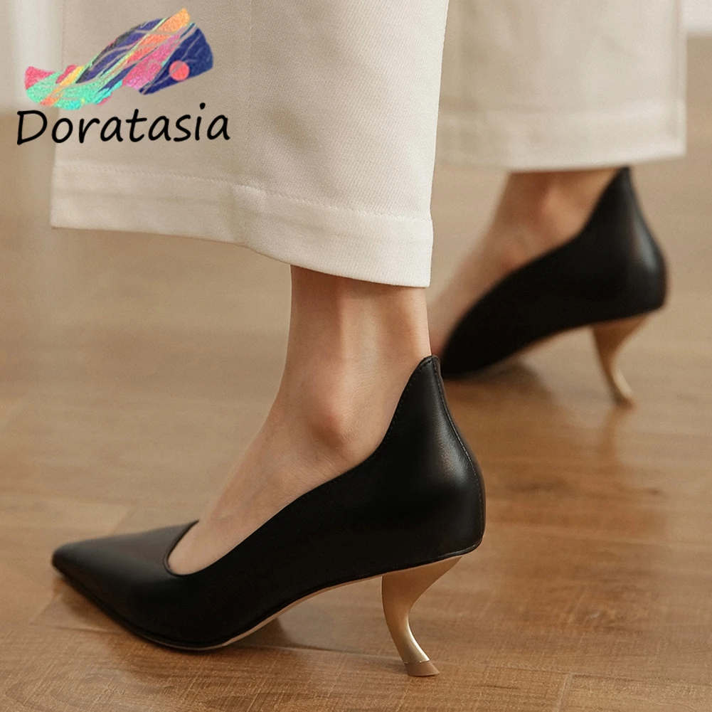 

DORATASIA New Girls 2020 Sexy Party Pointed Toe Pumps Women High Quality Genuine Leather Pumps High Heels Wedding Shoes Woman