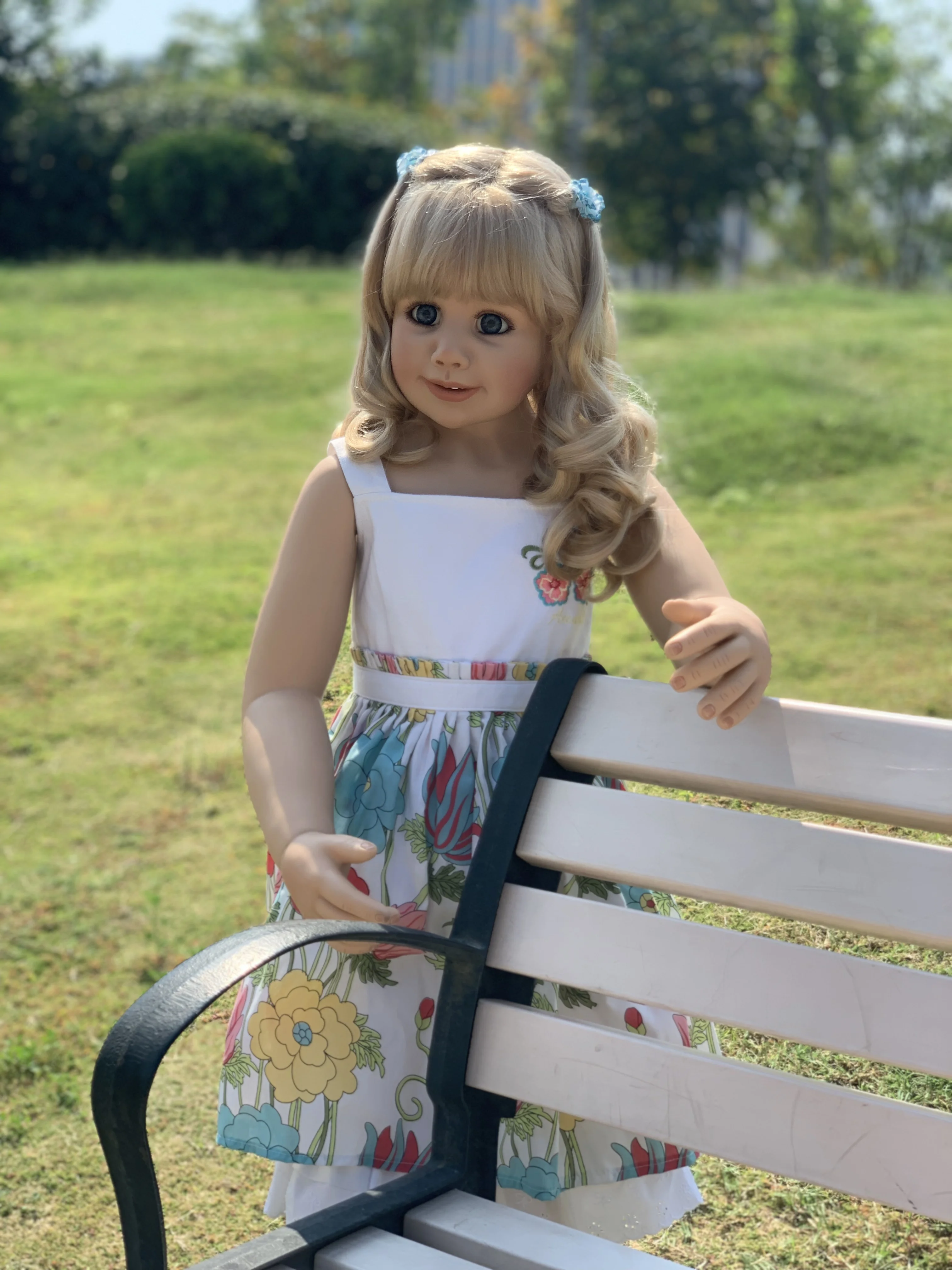 US $196.62 100CM Hard vinyl toddler princess girl doll toy like real 3yearold size child clothing photo model big dress up doll baby gift