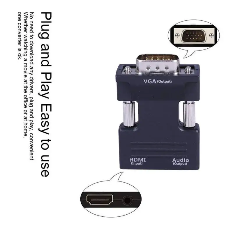 1080P адаптер hdmi-vga цифровой аналоговые аудио и видео конвертер кабель для ТВ коробка проектор светодиодный дисплей