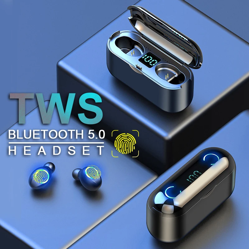 F9 TWS мини наушники Bluetooth 5,0 беспроводные наушники стерео наушники с 3500 мАч зарядная коробка для смартфона для ipone