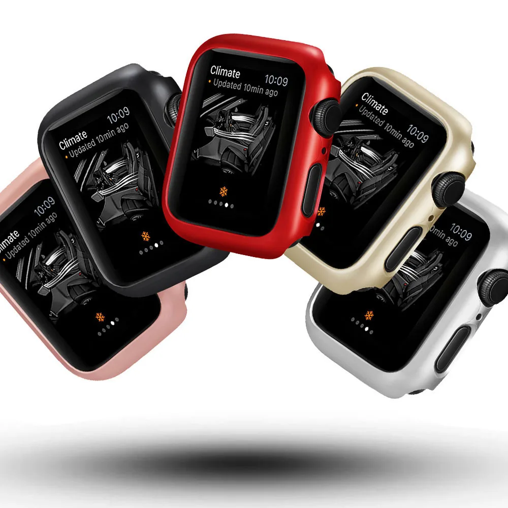 Модный защитный чехол для Apple Watch SE Series 6 5 4 3 2 Чехол 44 мм 40 38 42 литье под давлением PC