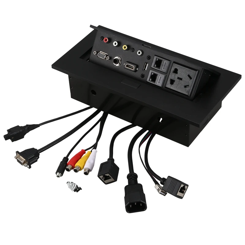 

JABS K518 Multimedia Desktop HDMI AV VGA Connection Box Office Conference Table Socket Brazil