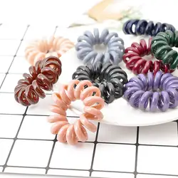 1 шт. 10 цветов эластичность телефонная катушка повязки для волос для женщин спиральная завивка волос Галстуки для девочек кольца для волос