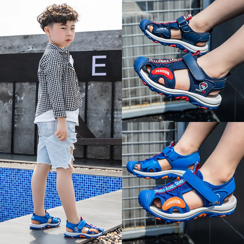

Children Sandals Sports CHILDREN'S Sandals Anti-slip Korean-style Big Boy Closed-toe BOY'S Sandals