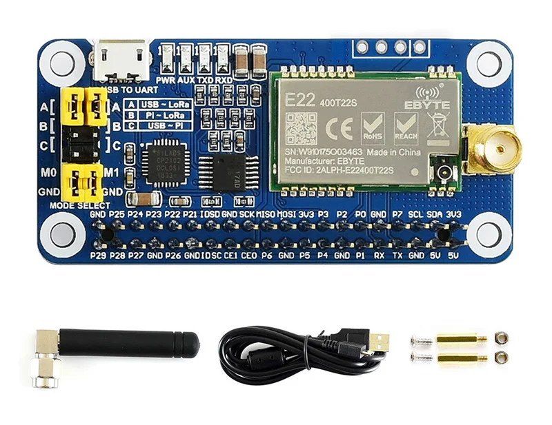 Waveshare SX1268 LoRa , Raspberry Pi, Ȯ Ʈ , 470MHz ļ 뿪, ߱