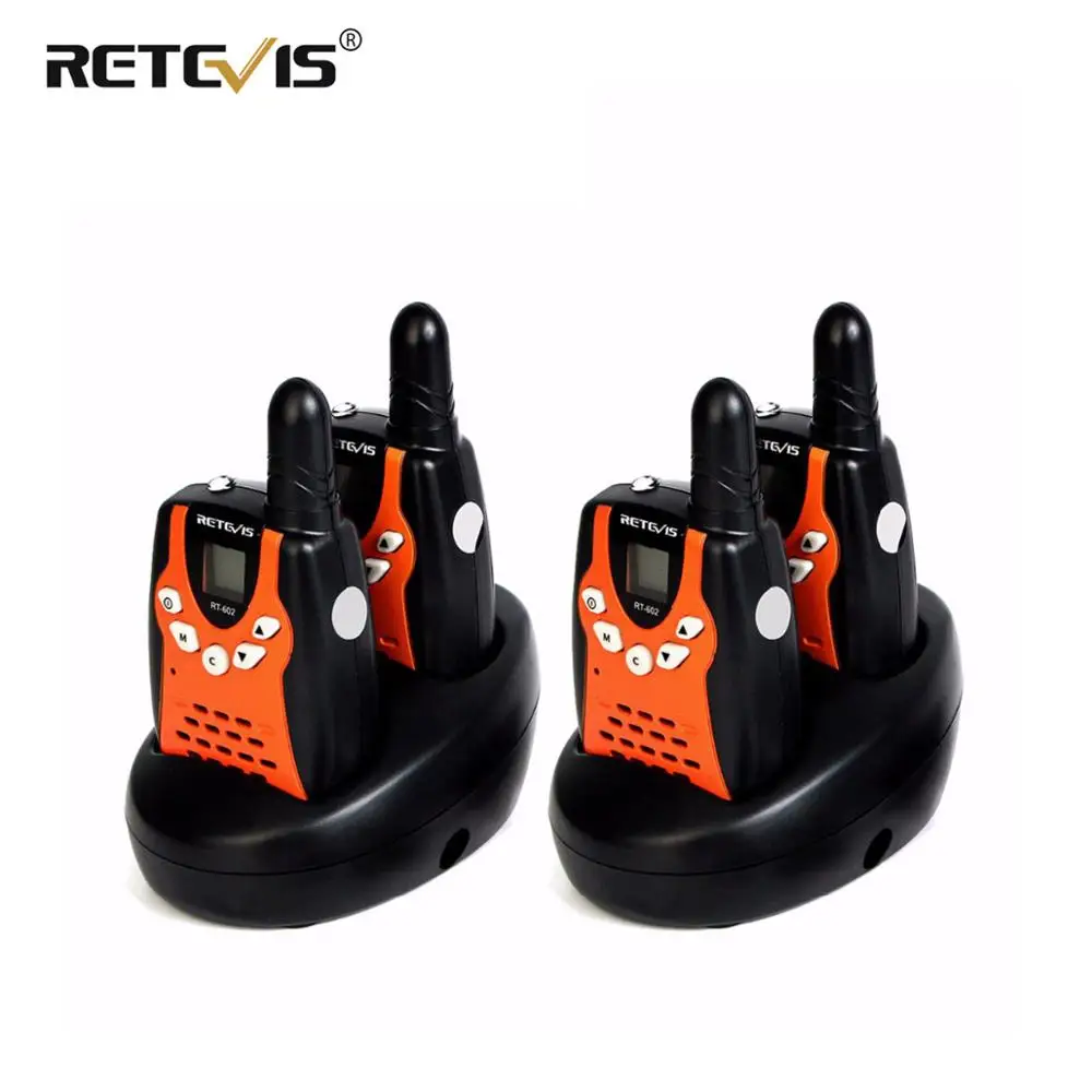 Мини рация Retevis RT602 4 шт. детское радио 0 5 Вт 8/22 канала PMR446 ЖК дисплей