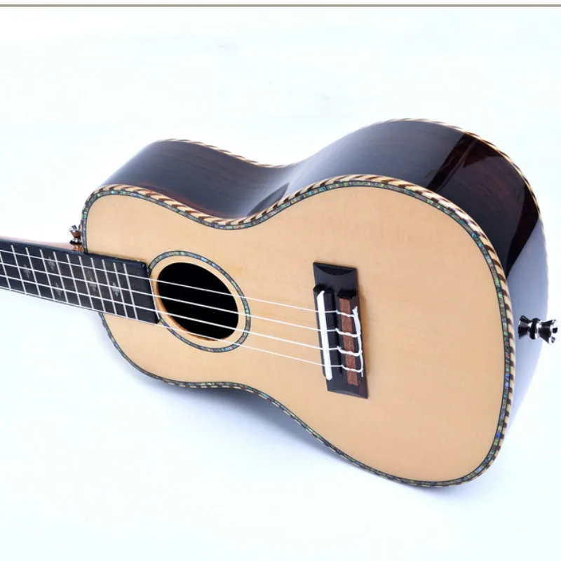 Укулеле 24 26 дюймов твердая ель палисандр мини электротри акустическая гитара 4