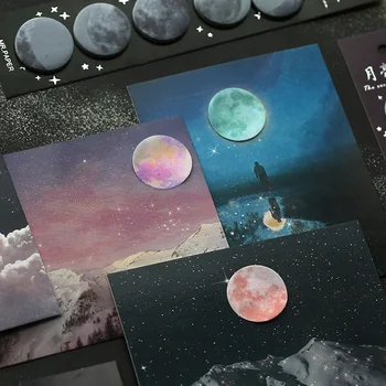 

Retro Moon Mind Series Planet Sticky Notes Memo Pad Diary Stationary Scrapbook Decorative Creative Translucent Notepad
