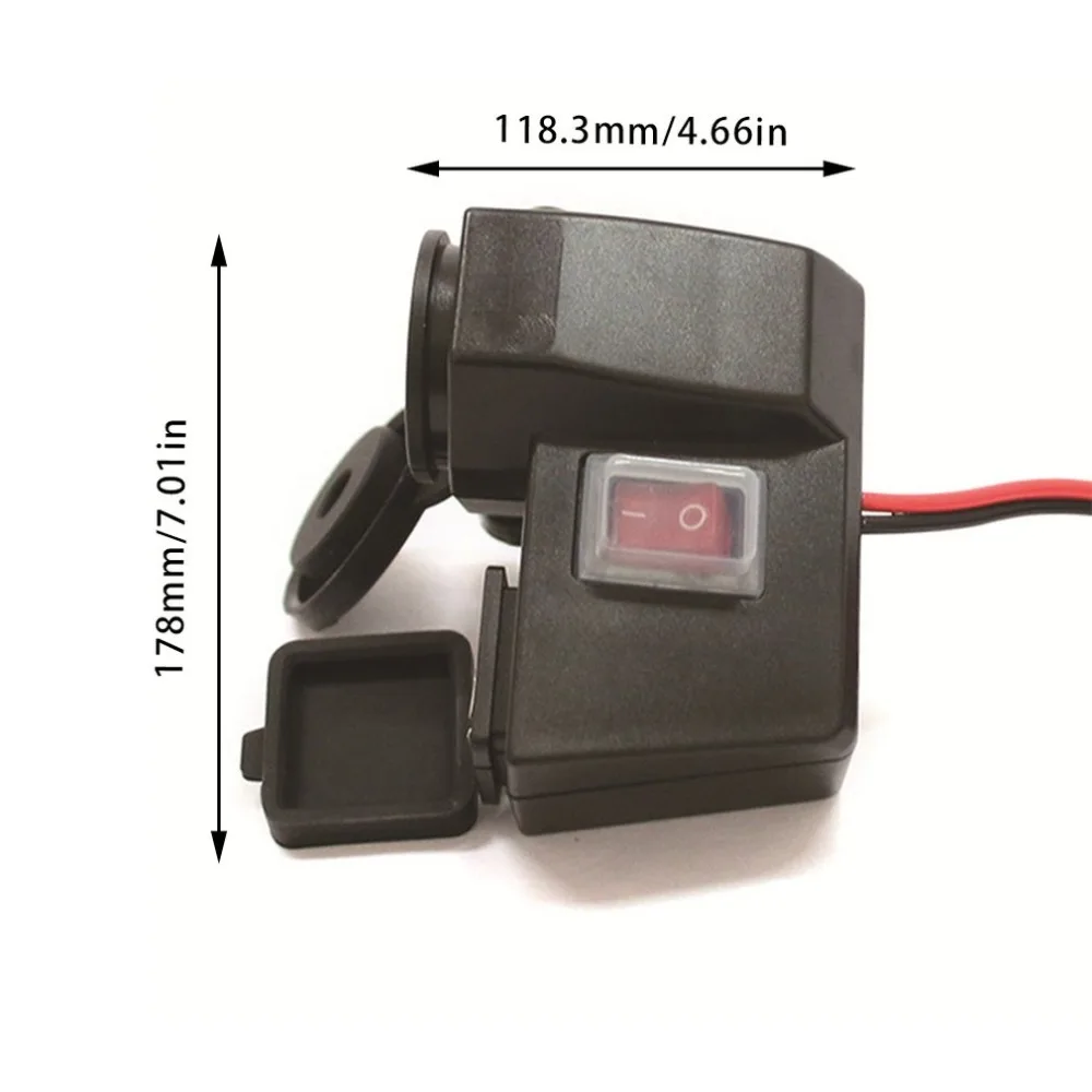 Водонепроницаемый мотоцикл двойной Usb прикуриватель мобильный телефон зарядное устройство двойной Usb с переключателем автомобильное зарядное устройство