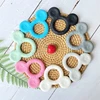 1pcs BPA Free Mickey silicone Teether Food Grade Cartoon Teether Nursing Gift  DIY Baby Teething Teether Toy Accessories Ring 3