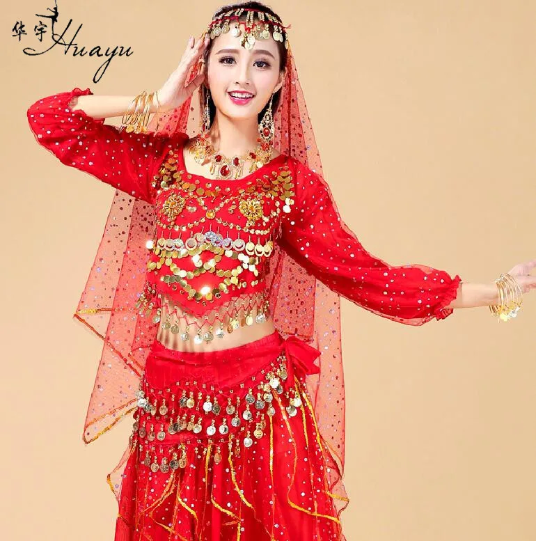 

New Style Belly Dance Indian Dance Stage Costume Decorate Sleeve Two Long Sleeve a Grant from