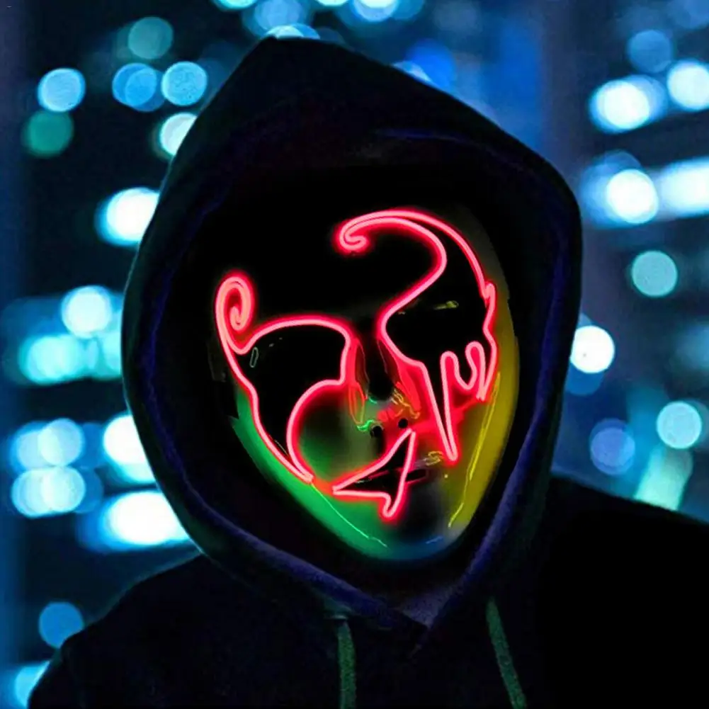 Halloween Mask Fancy Ball Party Light Up Mask LED Scary Mask Festival Christmas Costume Fakes Masquerades