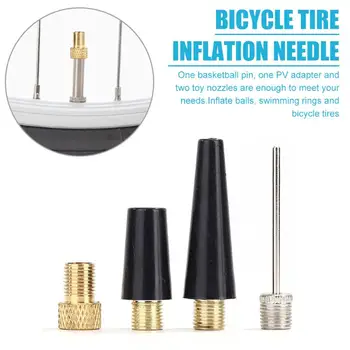 

4pcs/set Durable Mountain Bike Tire Inflatable Needle Adapter Kit Set for Football Bicycle Wheel Pump Inflator Parts