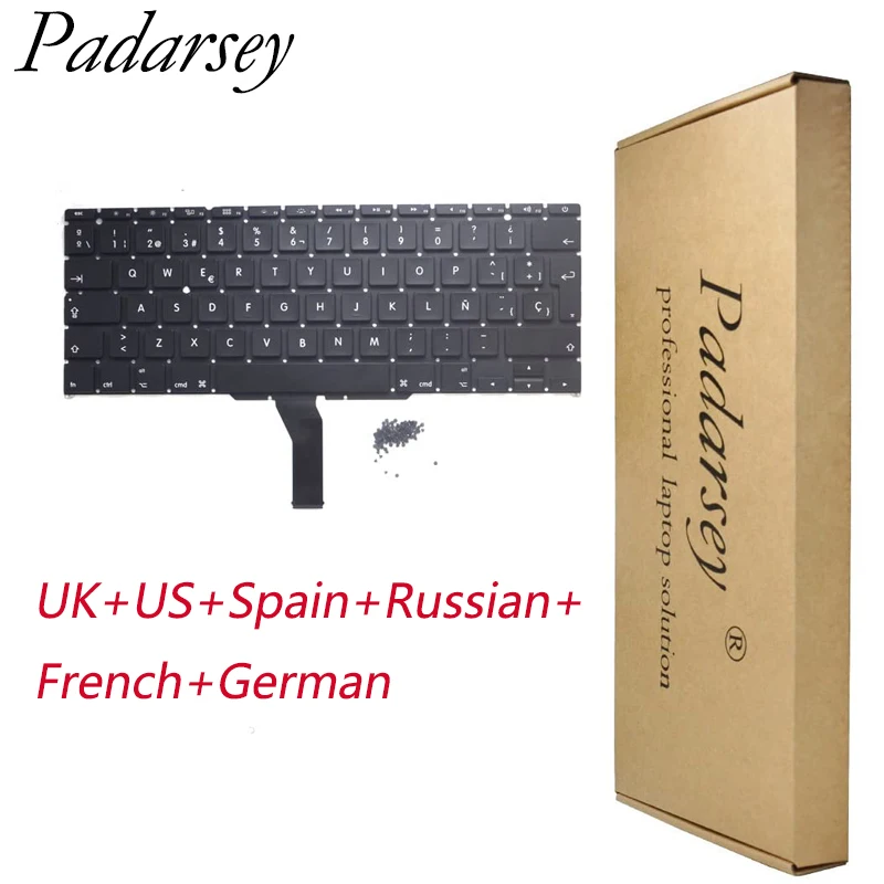 Tastiera Pardarsey Us Uk Spagna Francese Ru Compatibile Con Macbook Air A1370 A1465 11 "2011 2012 2013 2014 2015