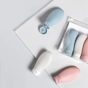 

Bathroom Silicone Storage Bottles Jars Mini Refillable Empty Cosmetic Container Travel Shampoo Lotion Press Bottle