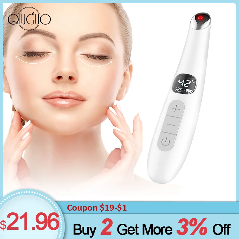 

Heating Vibration Eye Massage Device Electric LCD Anti-Wrinkle Anti Aging Eye Massager USB Skin Rejuvenation Massage Pen