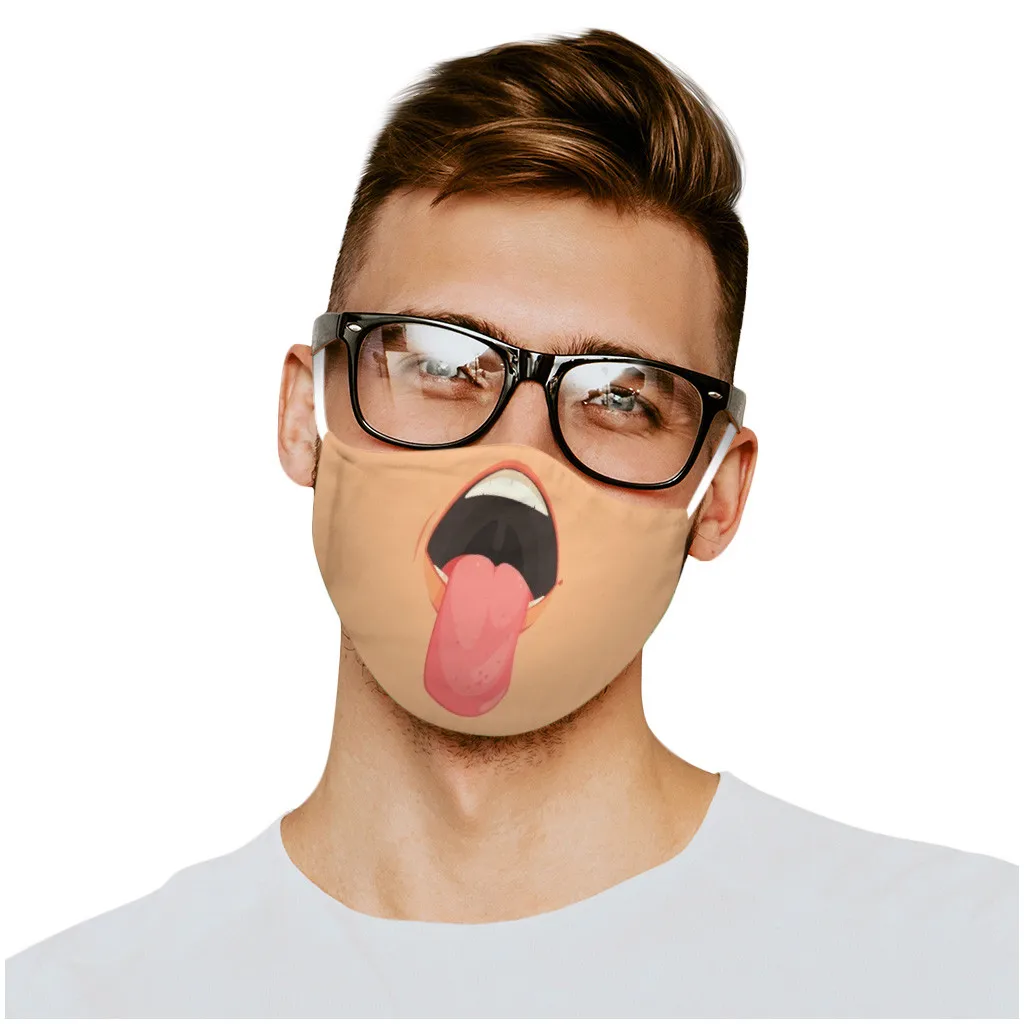 Adult Dust Sand Exhaust Sunscreen Funny Face Scarf Breathable Cycling Mask Outdoor Adjustable Washable Printed Pattern | Аксессуары для