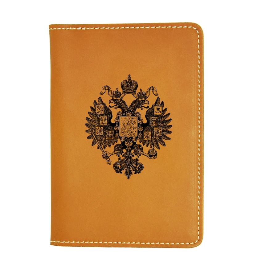 passport cover 1 Российский Орел, кожаный держатель для паспорта, органайзер, дорожный кошелек, держатель для карт, двуглавый орел, русская Обложка для паспорта и кошелька - Цвет: passport cover 1