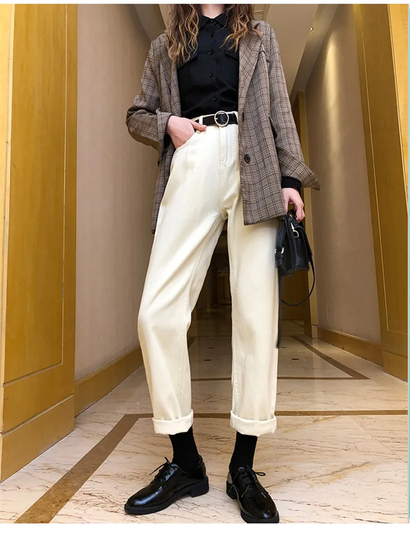 BGTEEVER, корейские шикарные прямые джинсы для женщин, с поясом, плотные вельветовые джинсы для женщин, с высокой талией, флисовые теплые джинсовые штаны для женщин