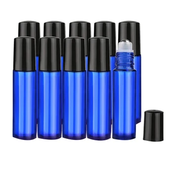 

Essential Oil Roller Bottles, 10Ml (Cobalt Blue, Pack of 10) - Color Per Bottle, Stainless Steel Roller
