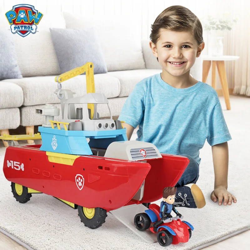 Оригинальный Paw Patrol фигурка игрушка Морской патруль корабль большой