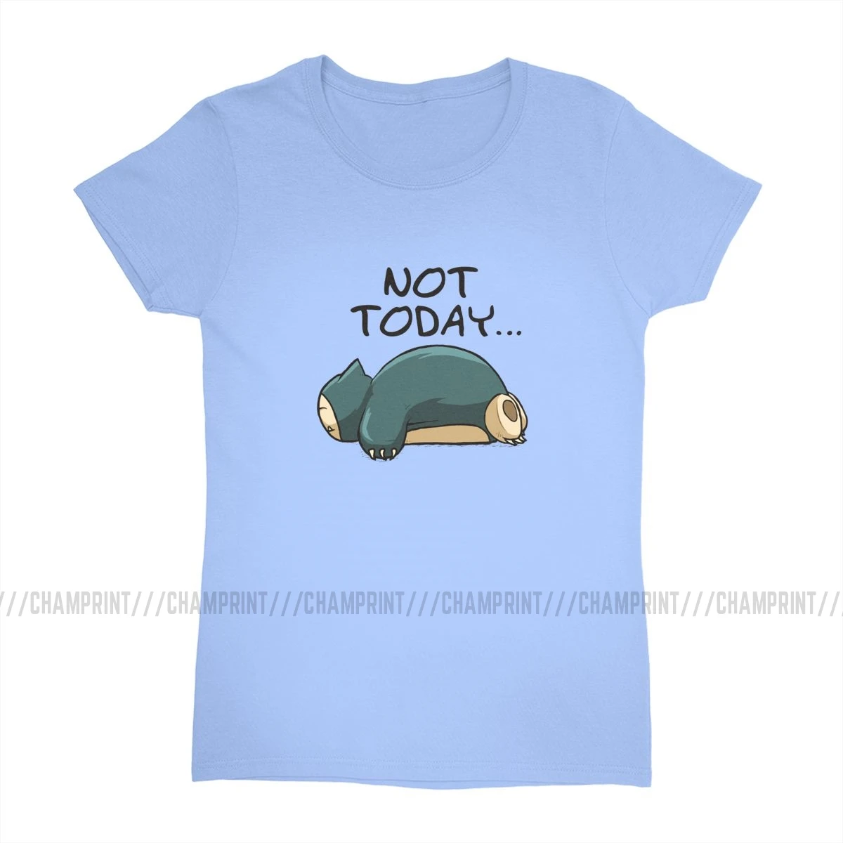 Женская футболка с аниме «Not Today Snorlax», футболка Tumblr, хлопковая футболка с коротким рукавом, топы, женская одежда в стиле панк размера плюс