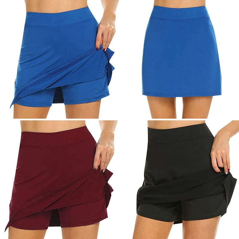 Женские спортивные шорты для активного отдыха, быстросохнущая Женская юбка для бега и тенниса с шортами, легкие спортивные шорты для тренировок, теннисная юбка-шорты, Новинка