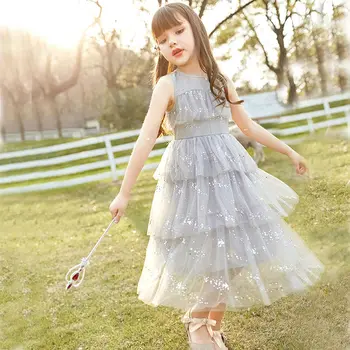 

2020 Summer Elegant Girls Flower Kids Cake Tutu Dress For Princess Girl Cake Tutu Catwalk Dress Children Tulle Party Dress W215