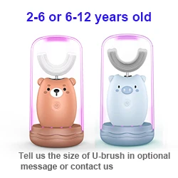 brown bear blue pig Семейный комплект для путешествий, электрическая зубная щетка, перезаряжаемая зубная щетка, электрическая автоматическая Беспроводная зарядка, электрическая щетка для детей - Цвет: brown bear blue pig