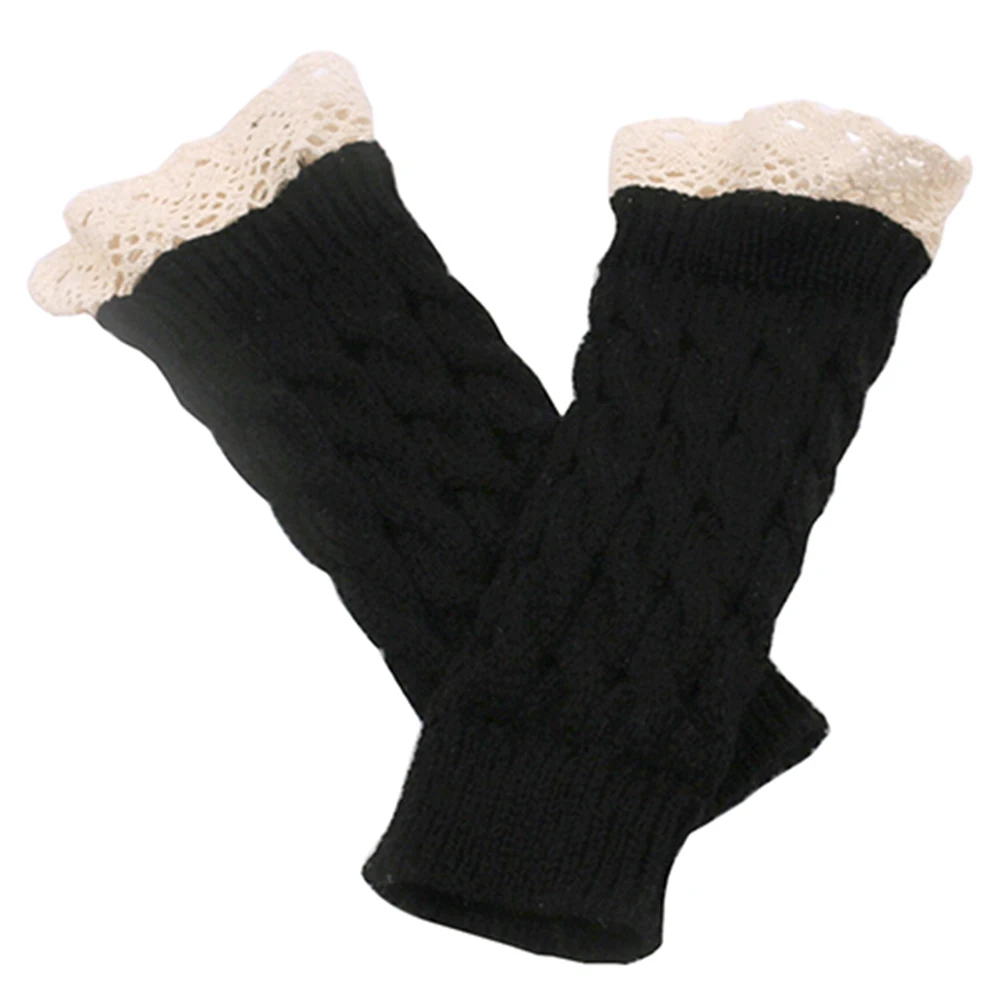 Женские вязаные теплые зимние перчатки, вязаные варежки, женские перчатки без пальцев