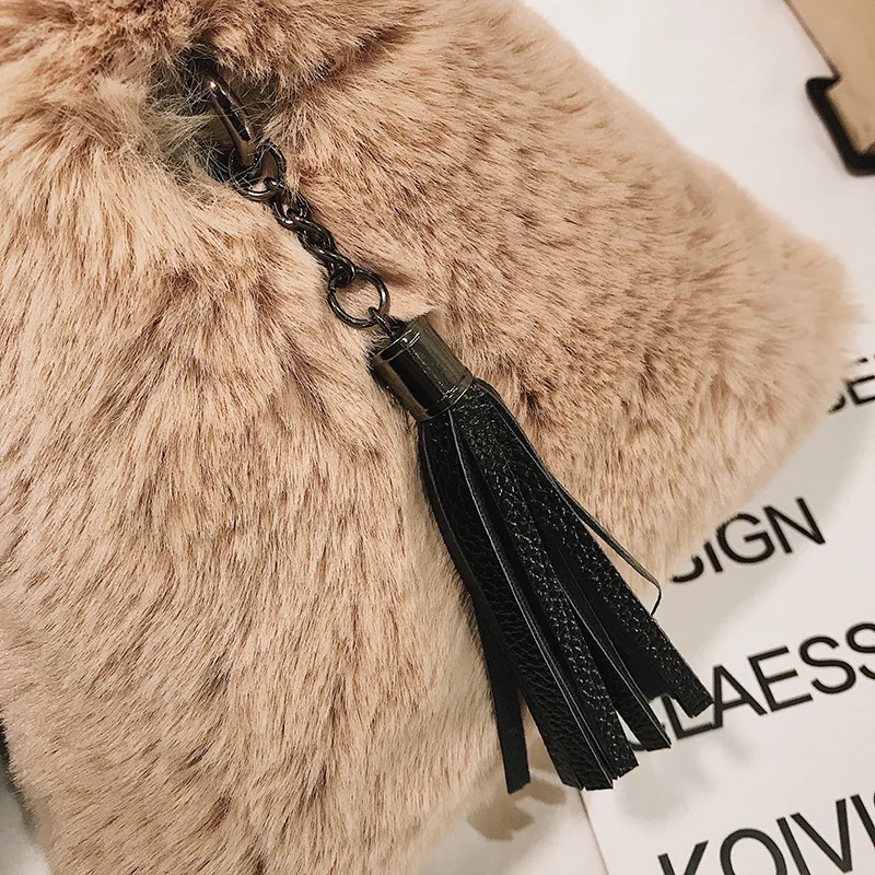

2019 New Style Triangular Geometry Bag Plush Simple Six-Year-Old Shoulder WOMEN'S Bag