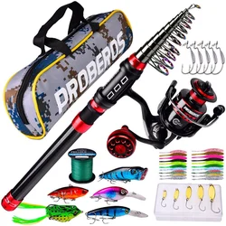 Long Throwing Rod Set Carbon Fiber Fishing Rod and Reel Fishing Line Bait Hook Storage Bag Sea Fishing Rod Combination