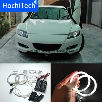

HochiTech For Mazda RX8 Rx-8 2004-08 Ultra Bright Day Light DRL CCFL Angel Eyes Demon Eyes Kit Warm White Halo Ring Car-styling
