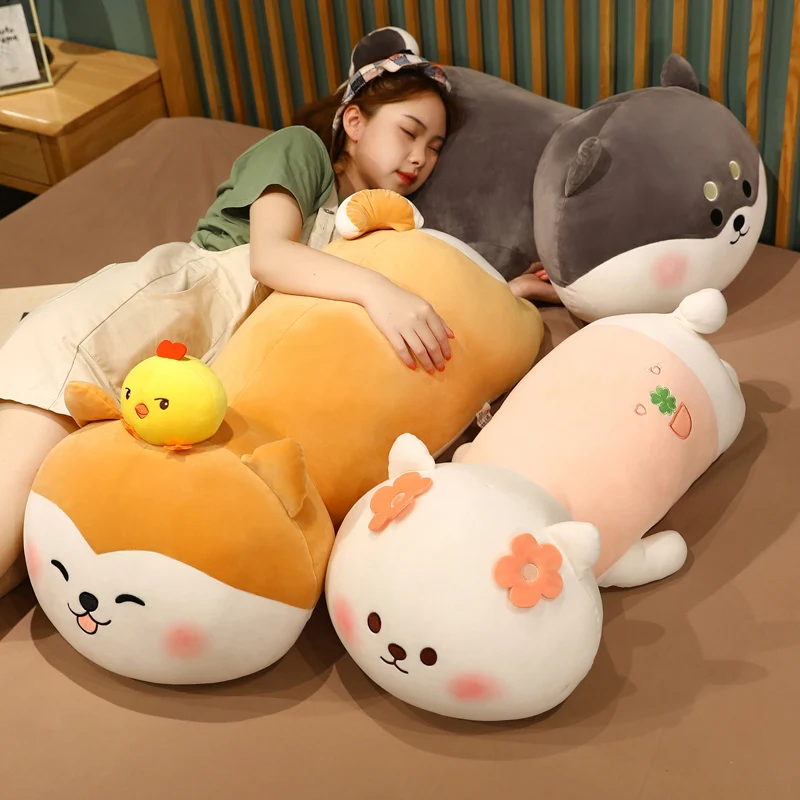 

New Huge 50/70CM Cute Corgi & Shiba Inu Dog Plush Toys Kawaii Lying Fat Pillow Stuffed Soft Animal Dolls Children Baby Gift