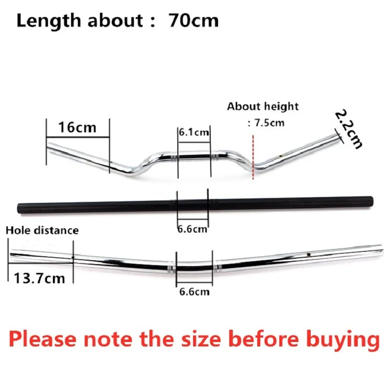Universal 22mm Handlebars Scooter Moto 67cm Length Handle Bar