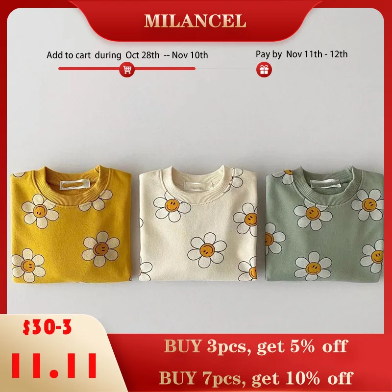 1044.0¥ 43% OFF|Milancel 2021秋のベビーパーカーoネック幼児女の子スウェットシャツボーイズアウターカ...
