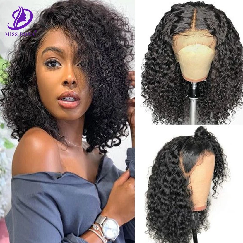 

13x4 Lace Front Human Hair Wigs Jerry Curly Bob Wig Short PrePlucked For Women Kinky Deep Water Wave Lace Frontal Wig